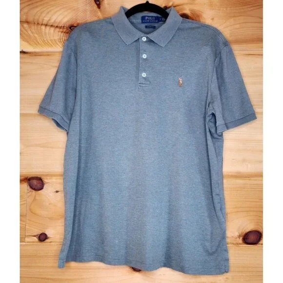Ralph Lauren Polo Shirt Men's Medium Green Flesh Pony Short Sleeve Classic Fit - Picture 3 of 13